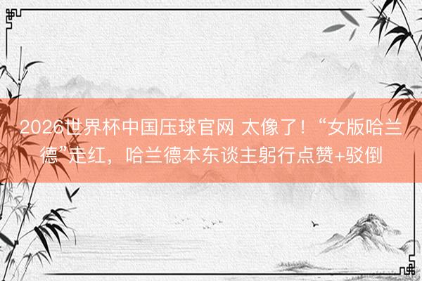 2026世界杯中国压球官网 太像了!“女版哈兰德”走红,哈兰德本东谈主躬行点赞+驳倒