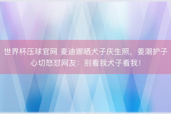 世界杯压球官网 麦迪娜晒犬子庆生照，姜潮护子心切怒怼网友：别看我犬子看我！